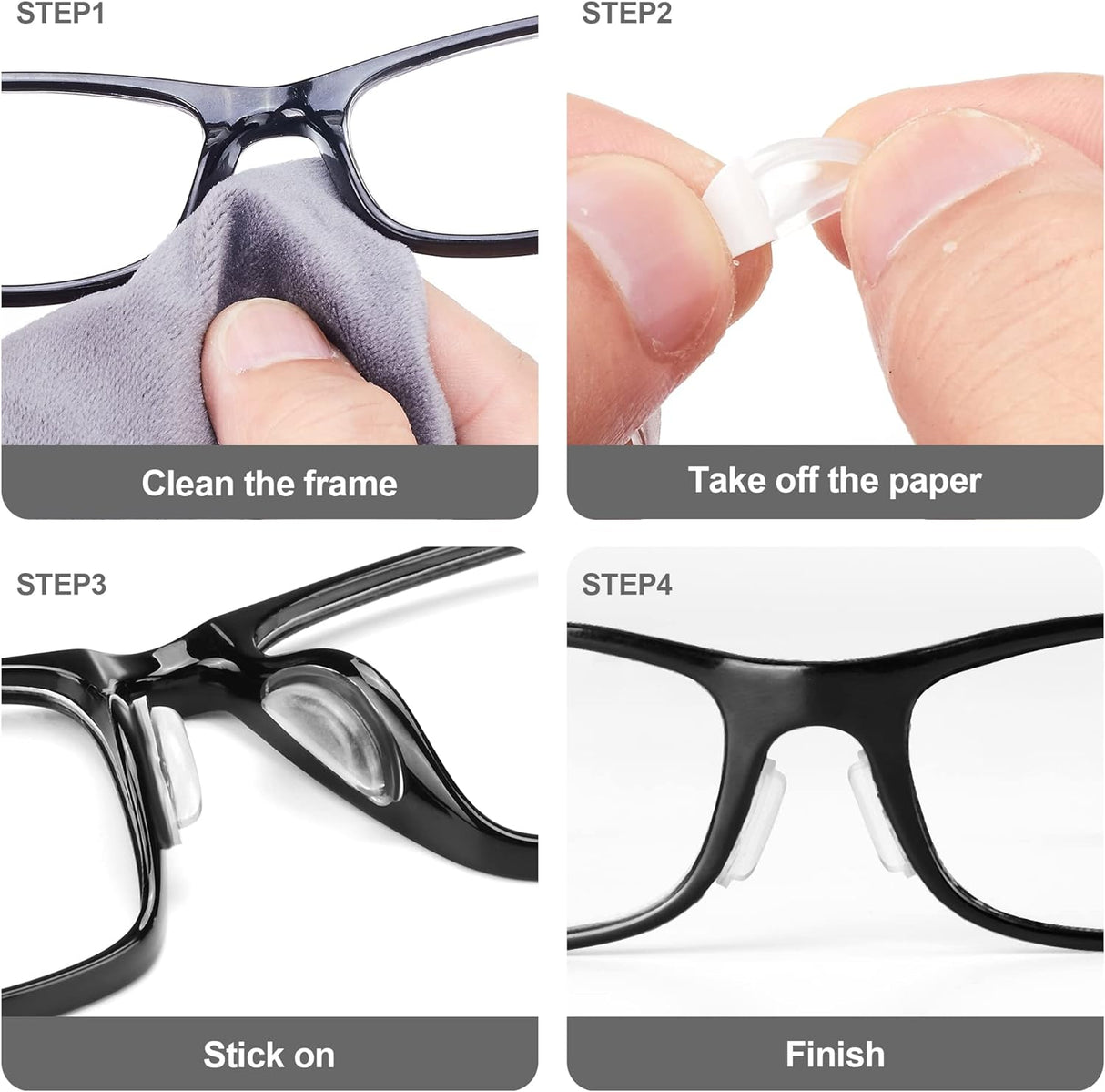 Adhesive / Stick-On Silicone-Nose Pads-Clear-Seek Optics