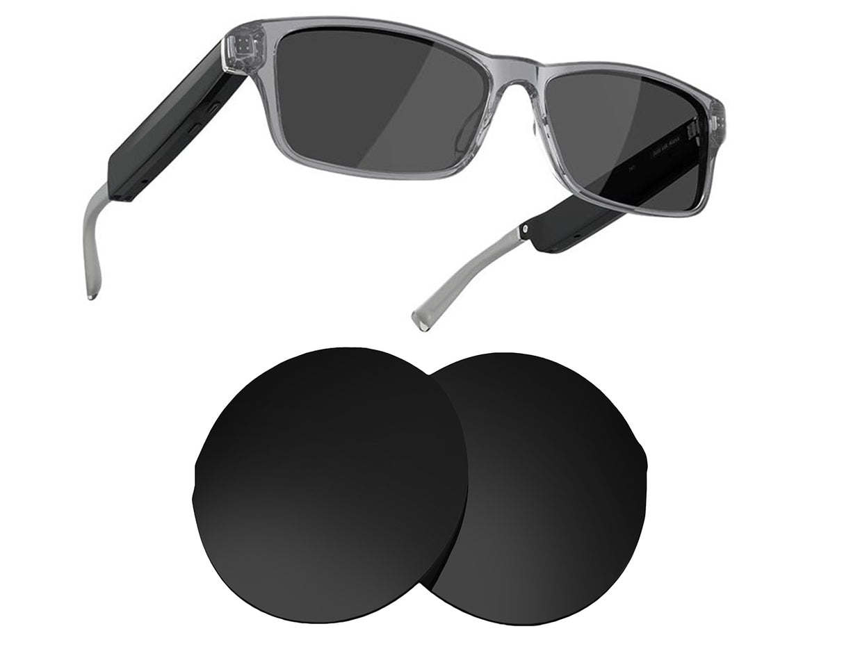 Amazon Echo 3 Modern Rectangle-Replacement Lenses-Volcanic Black-Non-Polarized-Seek Optics