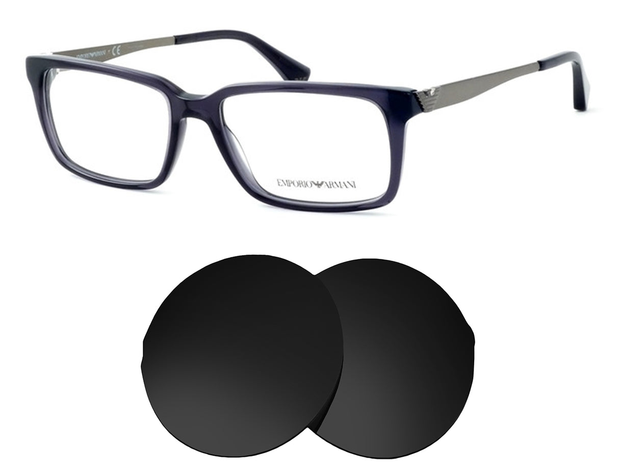 Armani EA3030-Replacement Lenses-Volcanic Black-Non-Polarized-Seek Optics