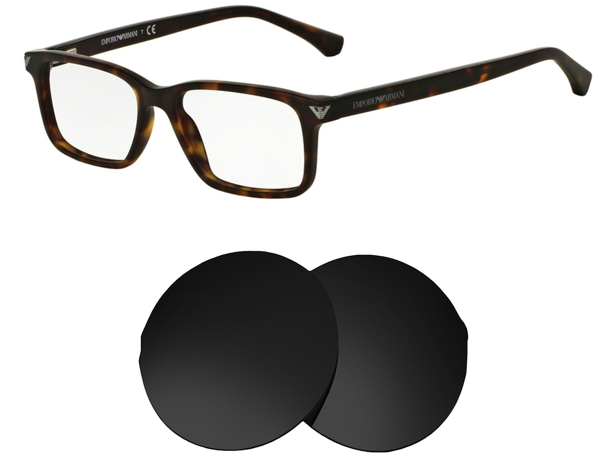 Armani EA3072-Replacement Lenses-Volcanic Black-Non-Polarized-Seek Optics