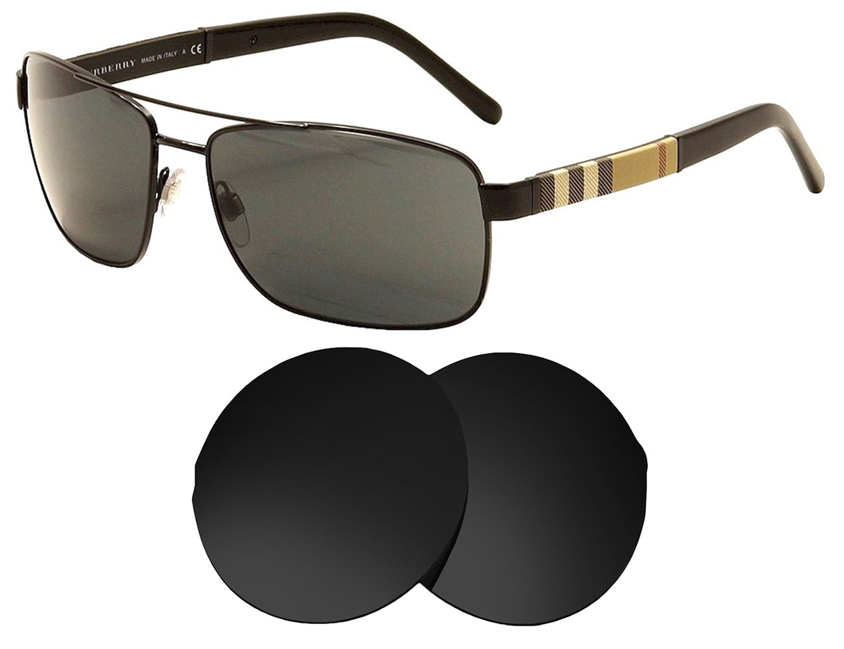 Burberry B3081-Replacement Lenses-Volcanic Black-Non-Polarized-Seek Optics