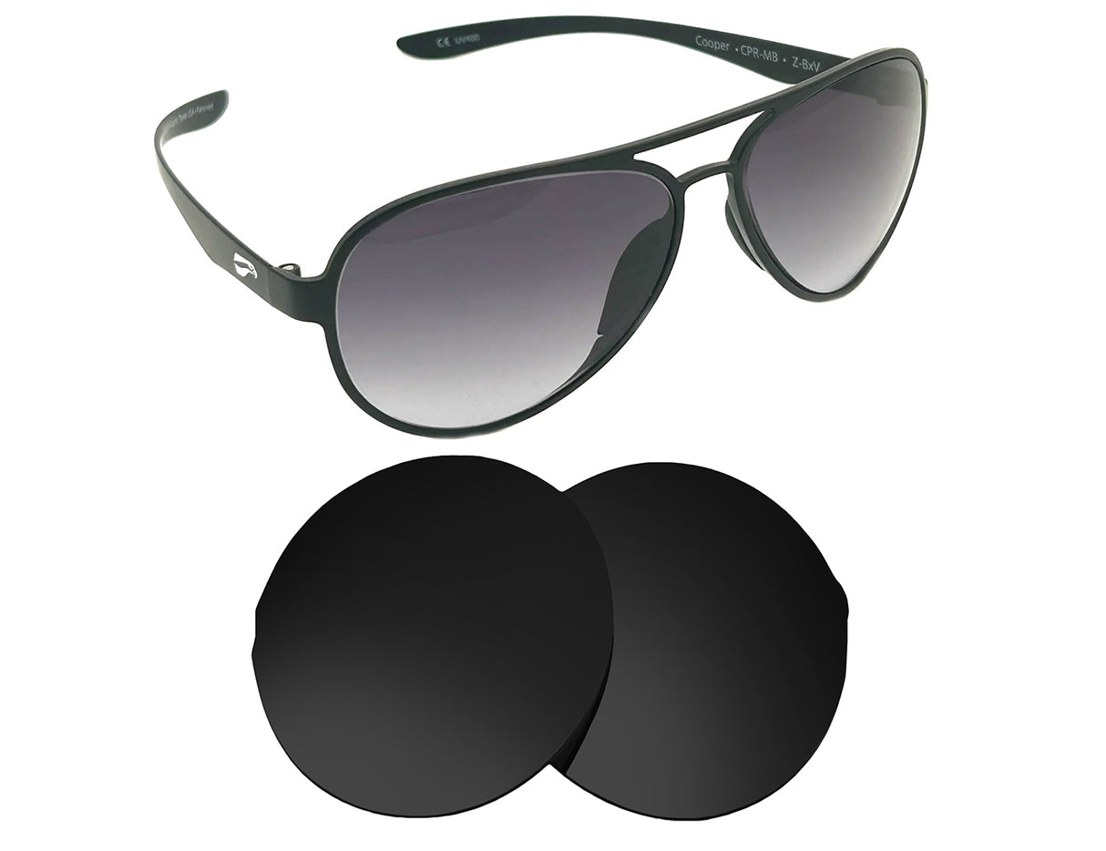 Flying Eyes Optics Cooper Aviator (Standard)-Replacement Lenses-Volcanic Black-Non-Polarized-Seek Optics
