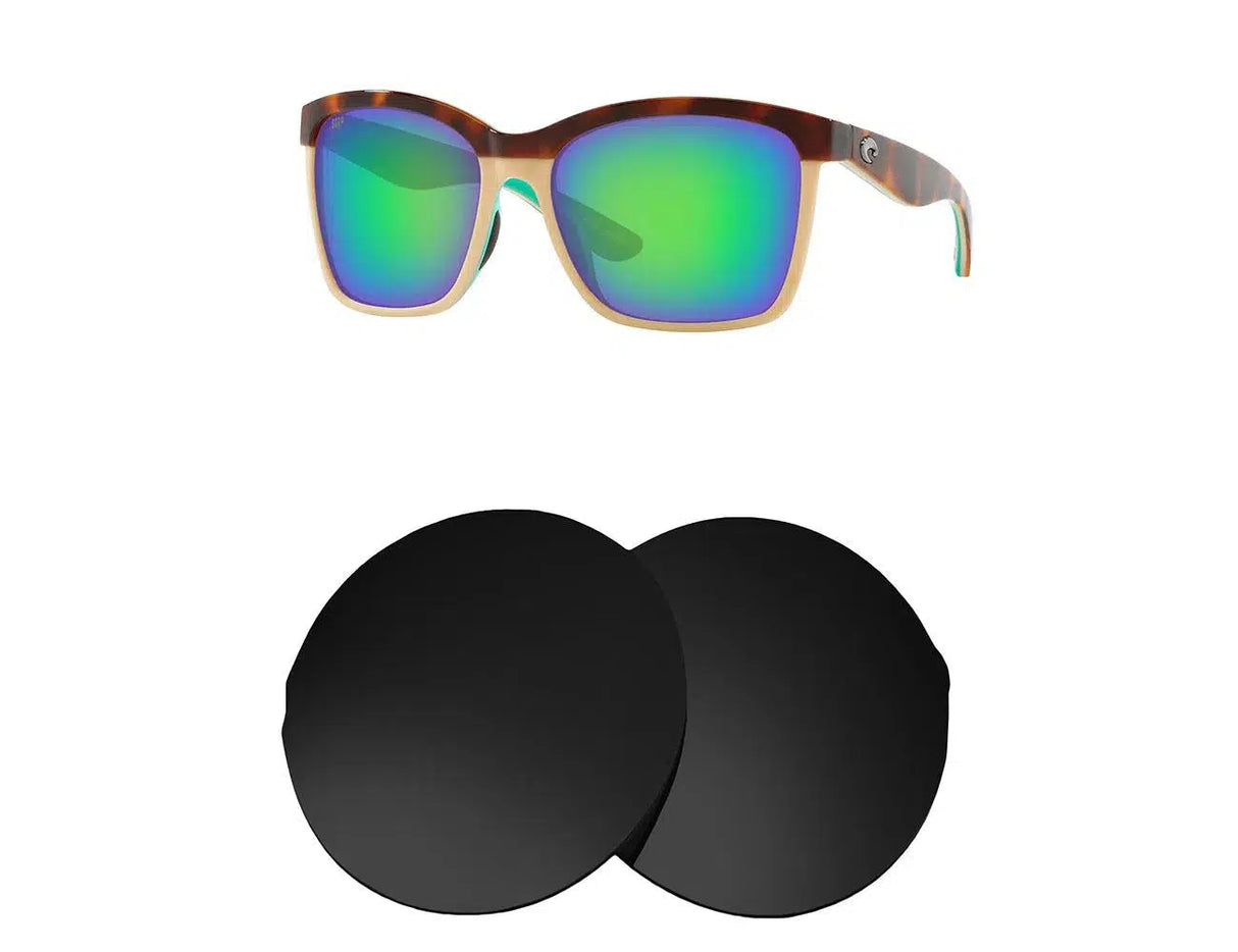 Costa Del Mar Anaa-Replacement Lenses-Volcanic Black-Non-Polarized-Seek Optics
