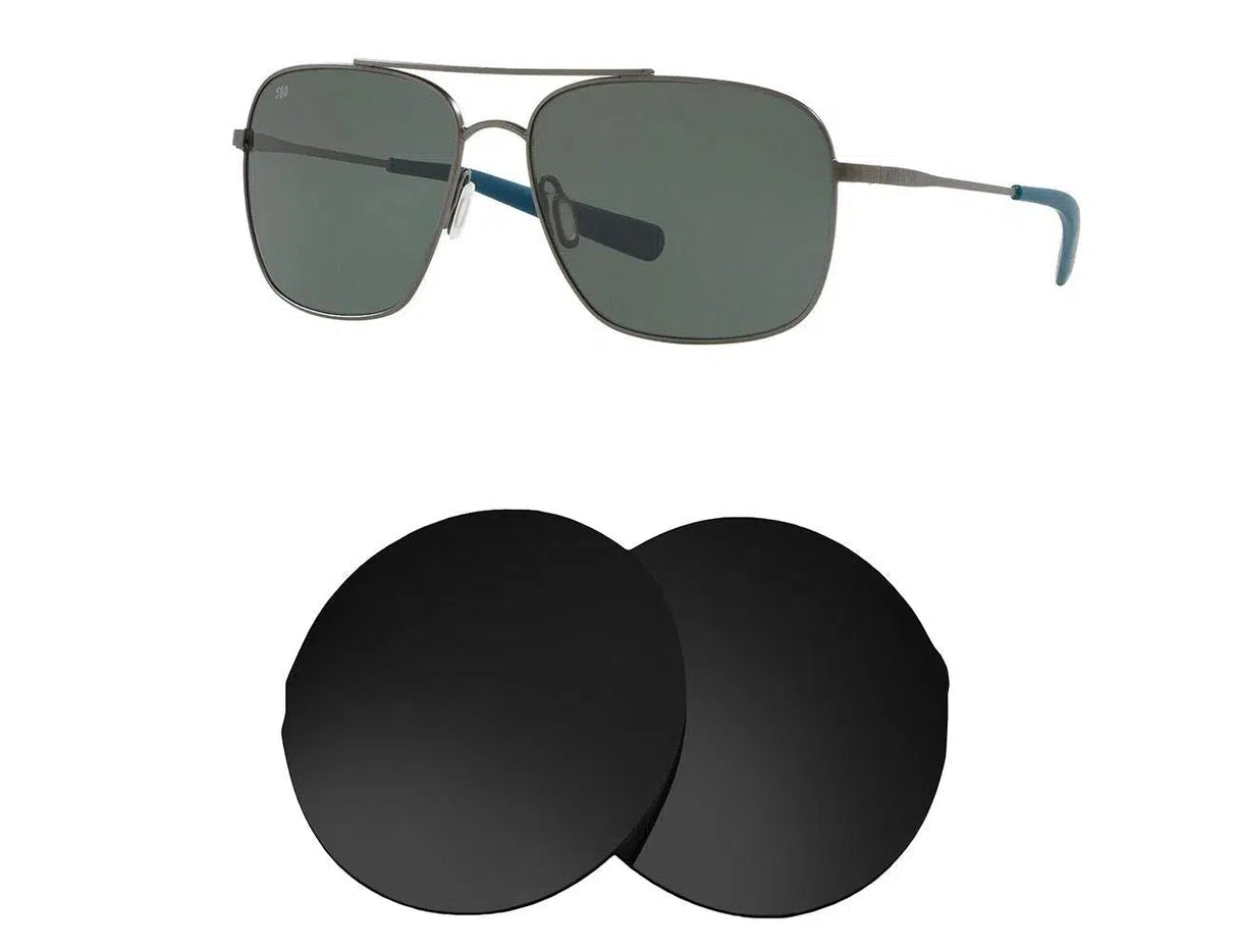 Costa Del Mar Canaveral-Replacement Lenses-Volcanic Black-Non-Polarized-Seek Optics
