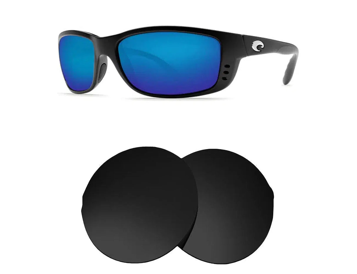 Costa Del Mar Zane-Replacement Lenses-Volcanic Black-Non-Polarized-Seek Optics
