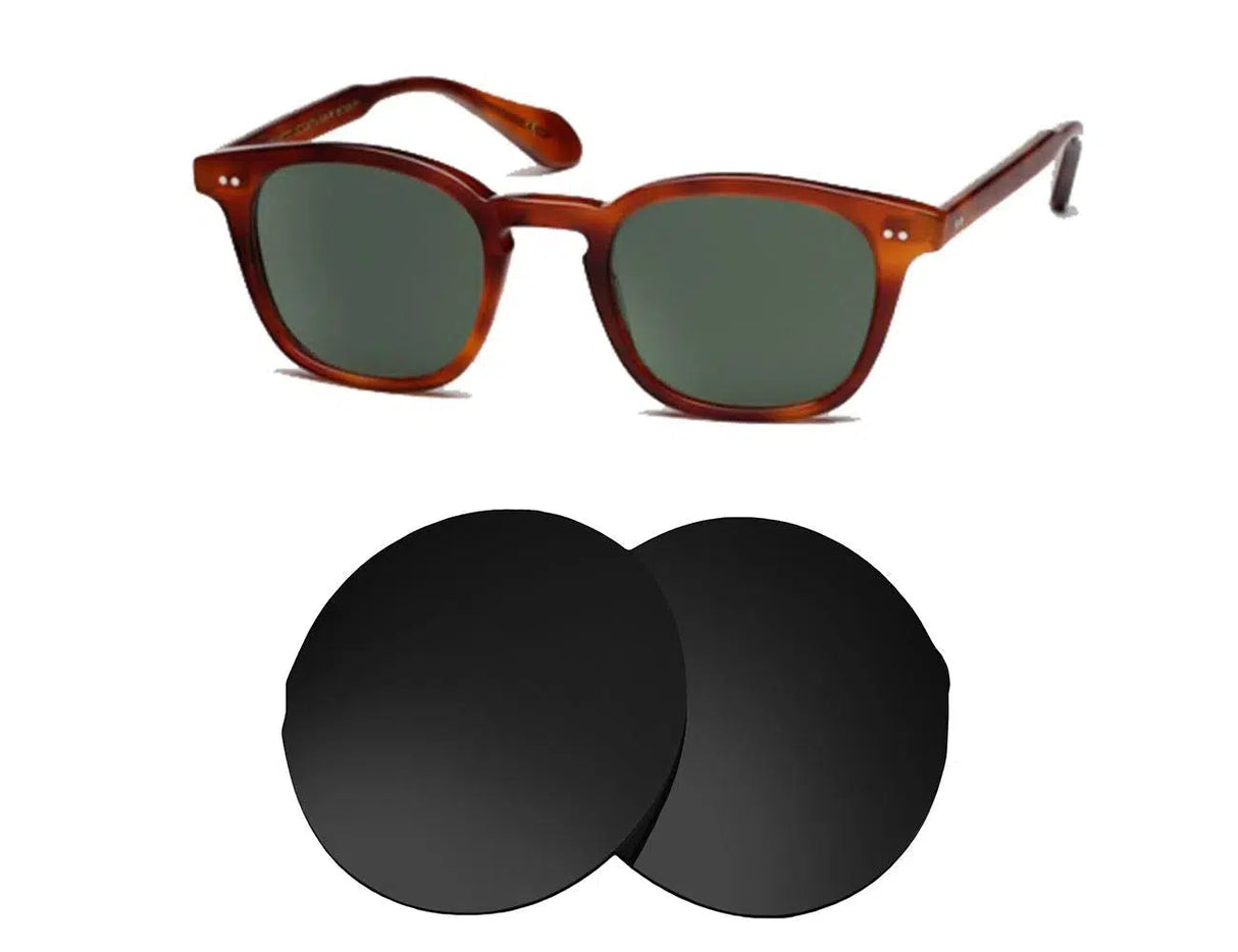 Garrett Leight McNairy-Replacement Lenses-Volcanic Black-Non-Polarized-Seek Optics