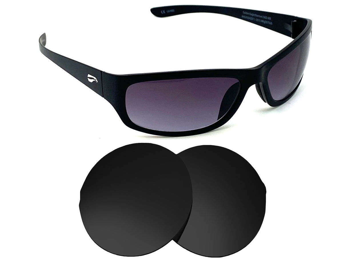 Flying Eyes Optics Golden Eagle Sport (Narrow)-Replacement Lenses-Volcanic Black-Non-Polarized-Seek Optics