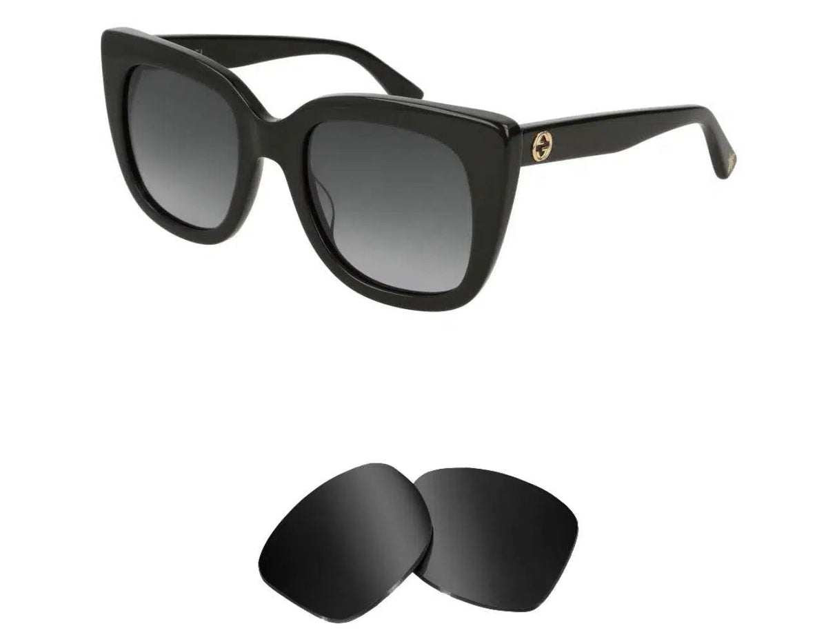 Gucci GG 0163SN-Replacement Lenses-Volcanic Black-Non-Polarized-Seek Optics