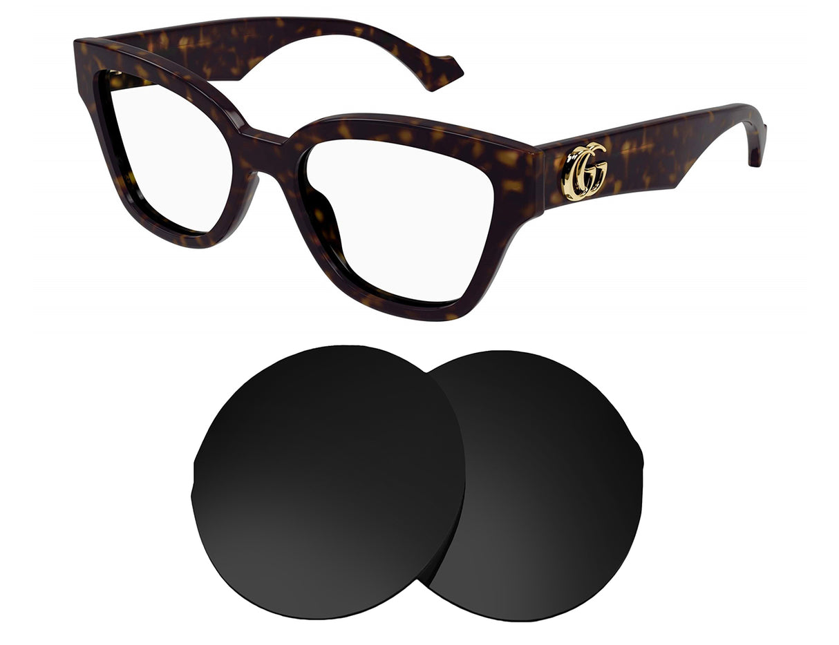 Gucci GG1424O-Replacement Lenses-Volcanic Black-Non-Polarized-Seek Optics