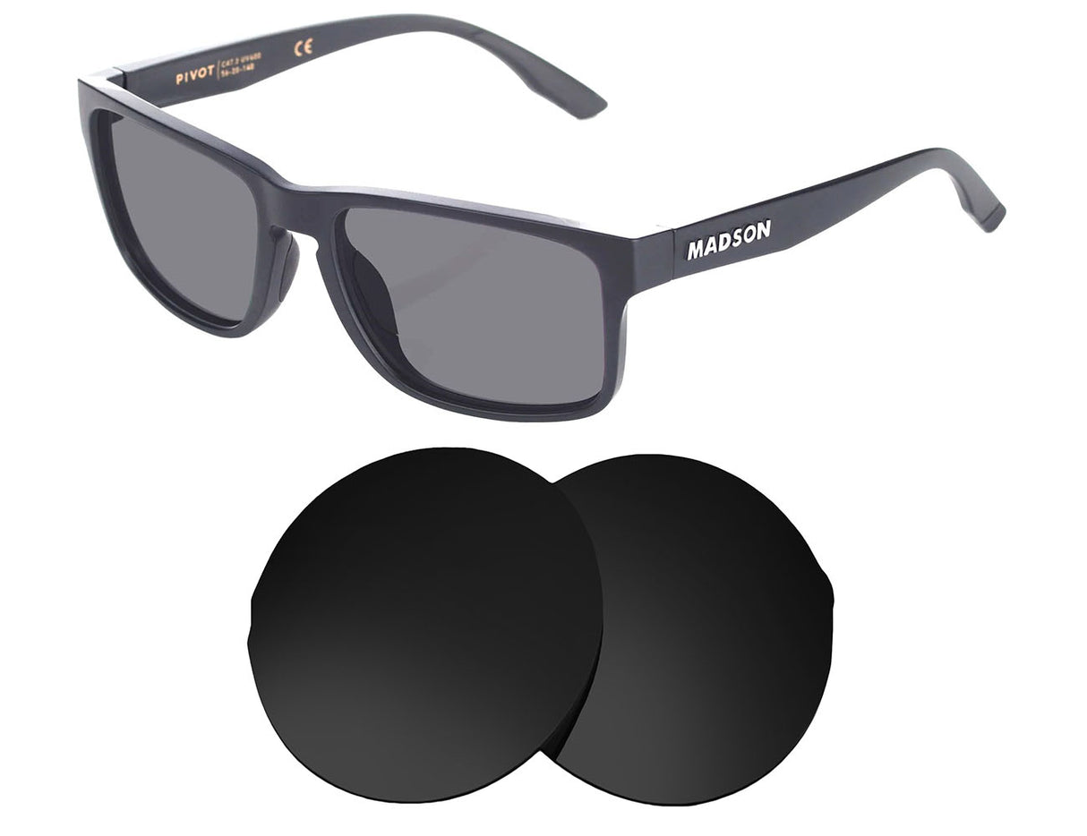 Madson Pivot-Replacement Lenses-Volcanic Black-Non-Polarized-Seek Optics