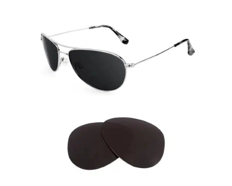 Maui Jim Baby Beach MJ245-Replacement Lenses-Volcanic Black-Non-Polarized-Seek Optics