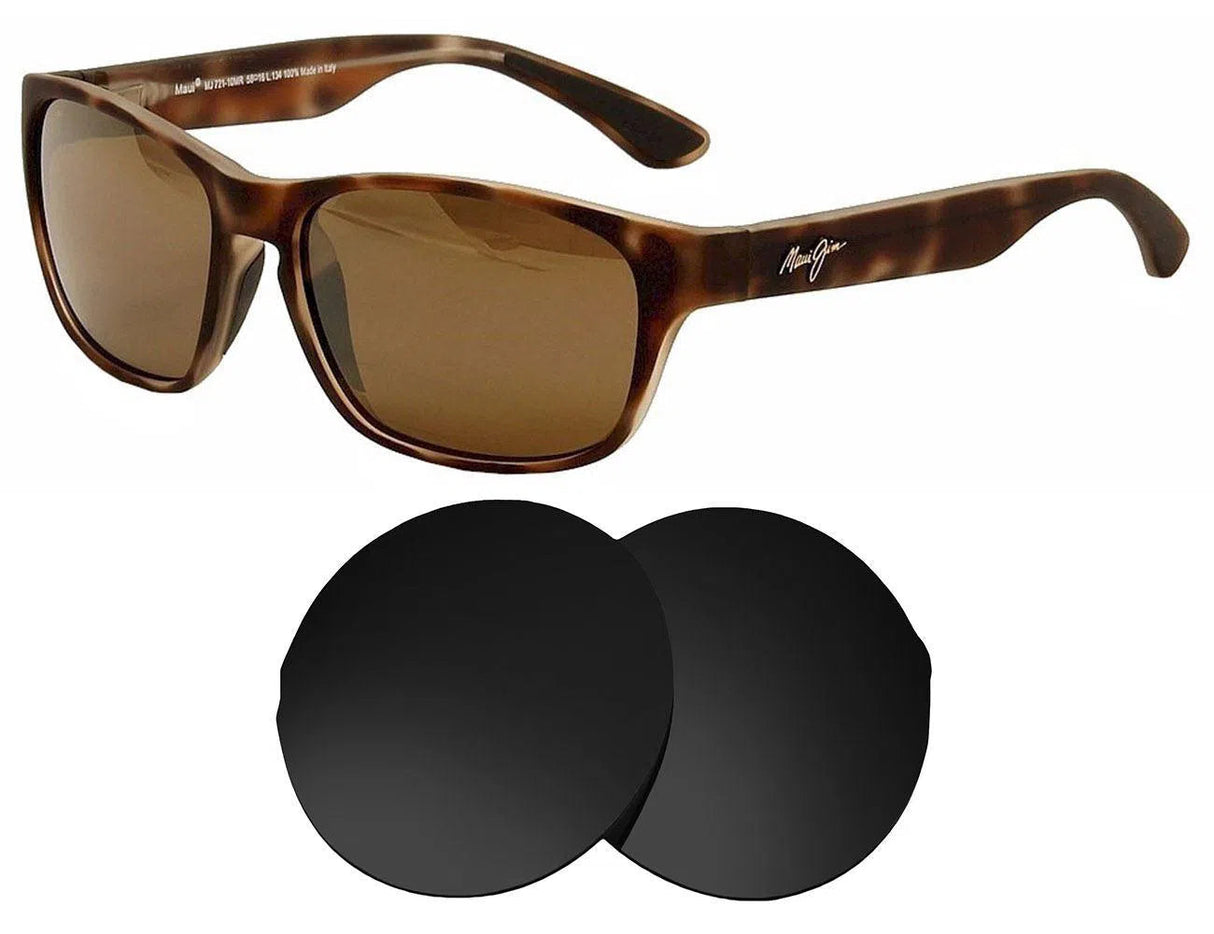 Maui Jim Mixed Plate MJ721-Replacement Lenses-Volcanic Black-Non-Polarized-Seek Optics