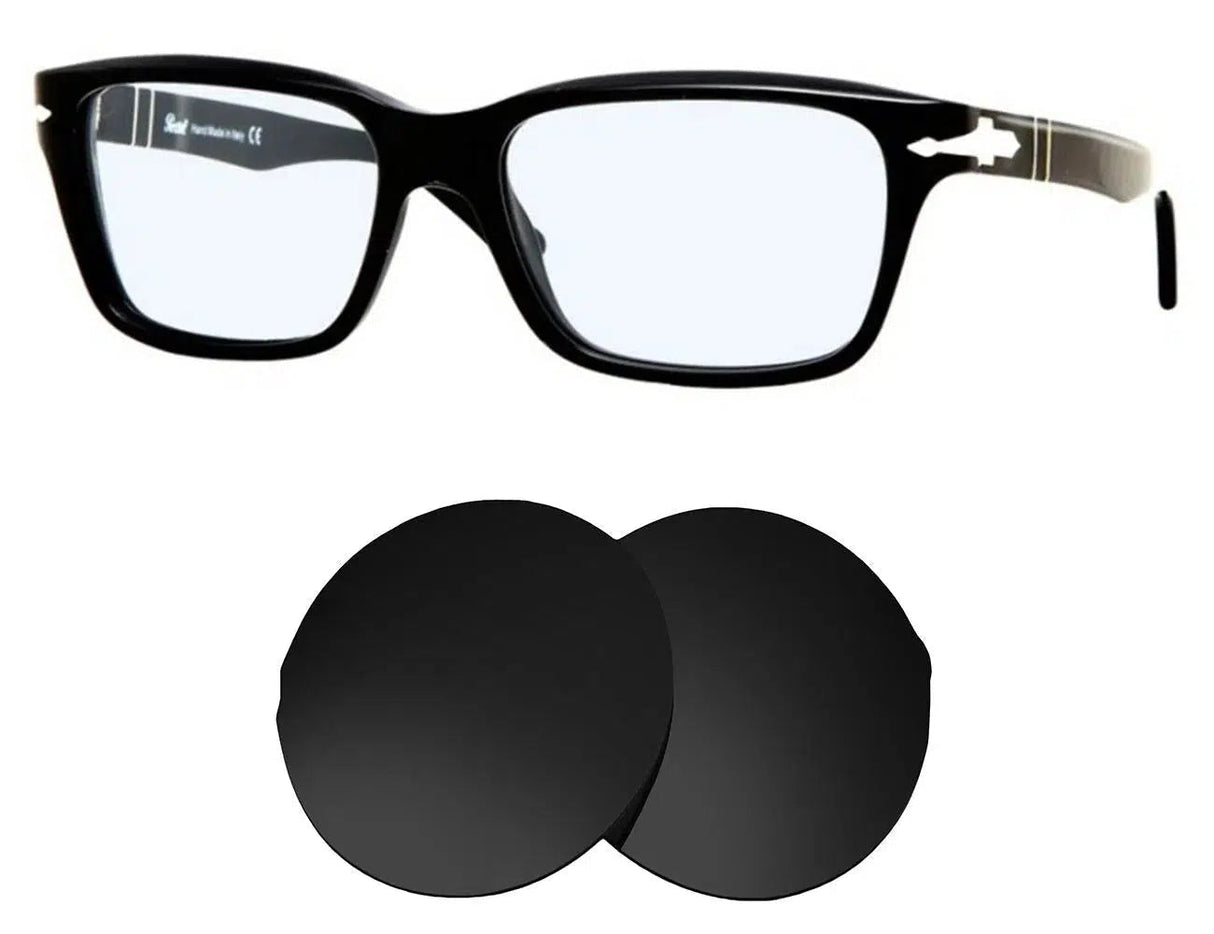 Persol PO2895V 52mm-Replacement Lenses-Volcanic Black-Non-Polarized-Seek Optics