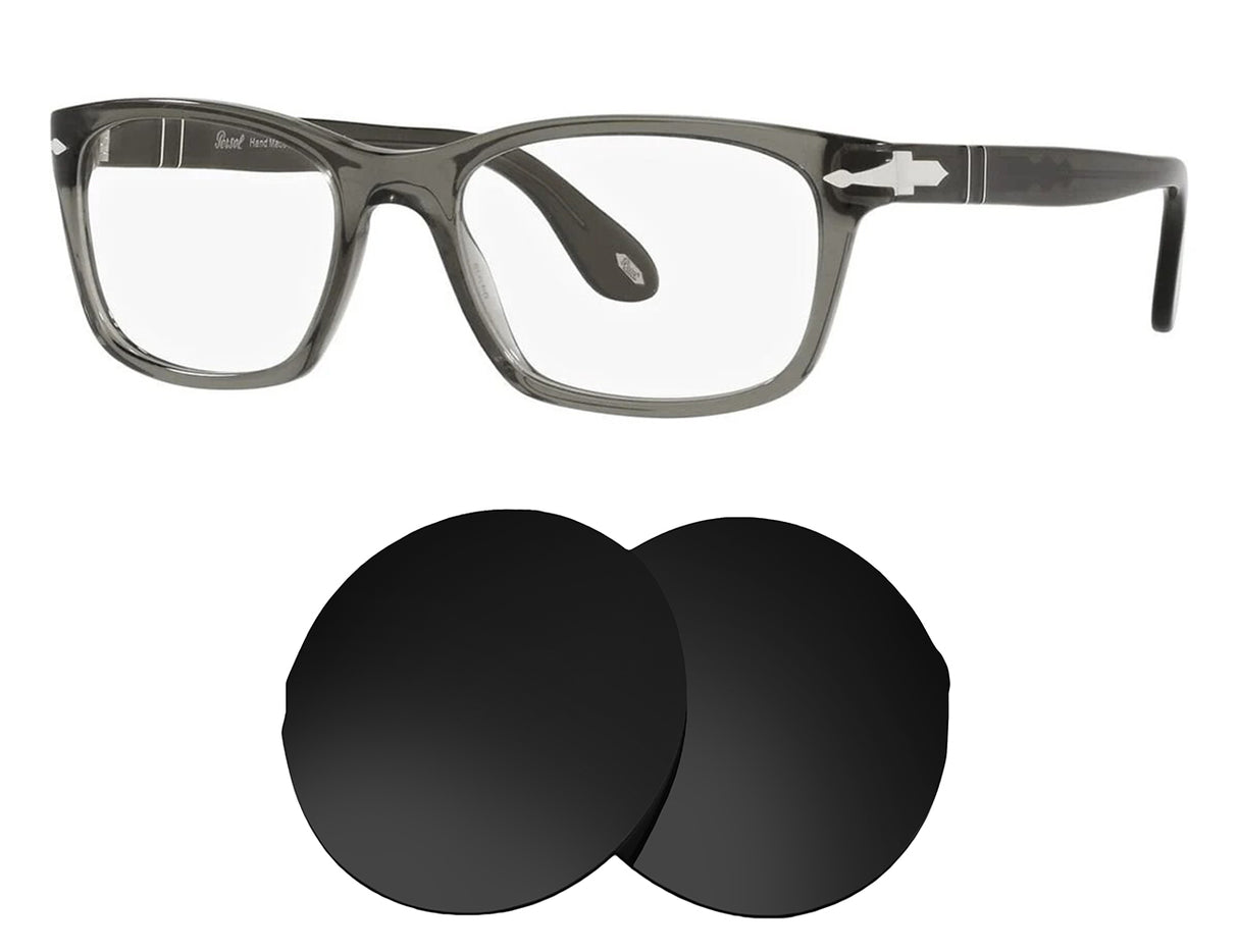 Persol PO3012-V 54mm-Replacement Lenses-Volcanic Black-Non-Polarized-Seek Optics
