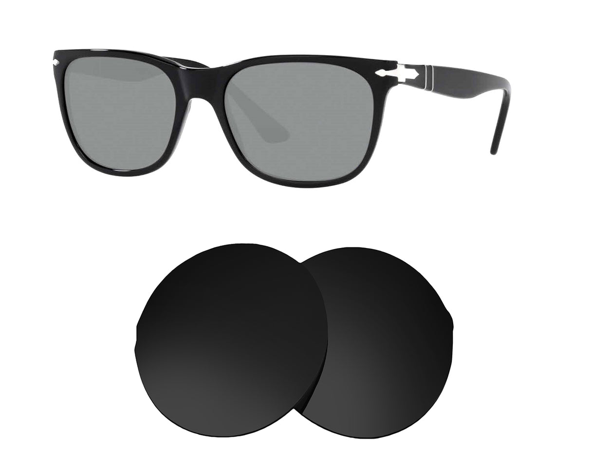 Persol PO3291S 57mm-Replacement Lenses-Volcanic Black-Non-Polarized-Seek Optics
