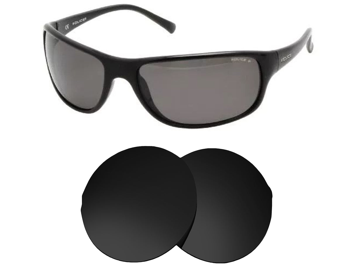 Police S1668 65mm-Replacement Lenses-Volcanic Black-Non-Polarized-Seek Optics