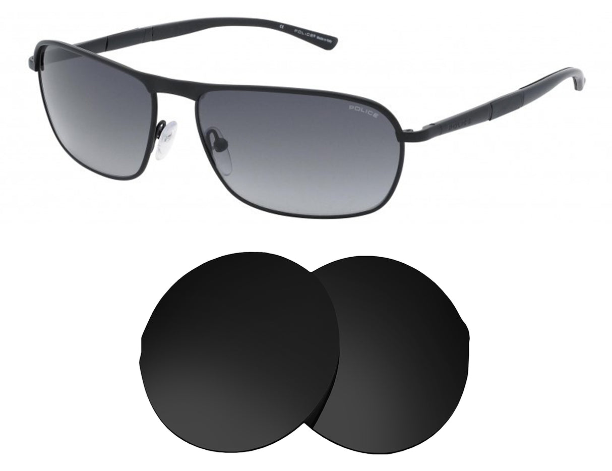 Police S8524-Replacement Lenses-Volcanic Black-Non-Polarized-Seek Optics