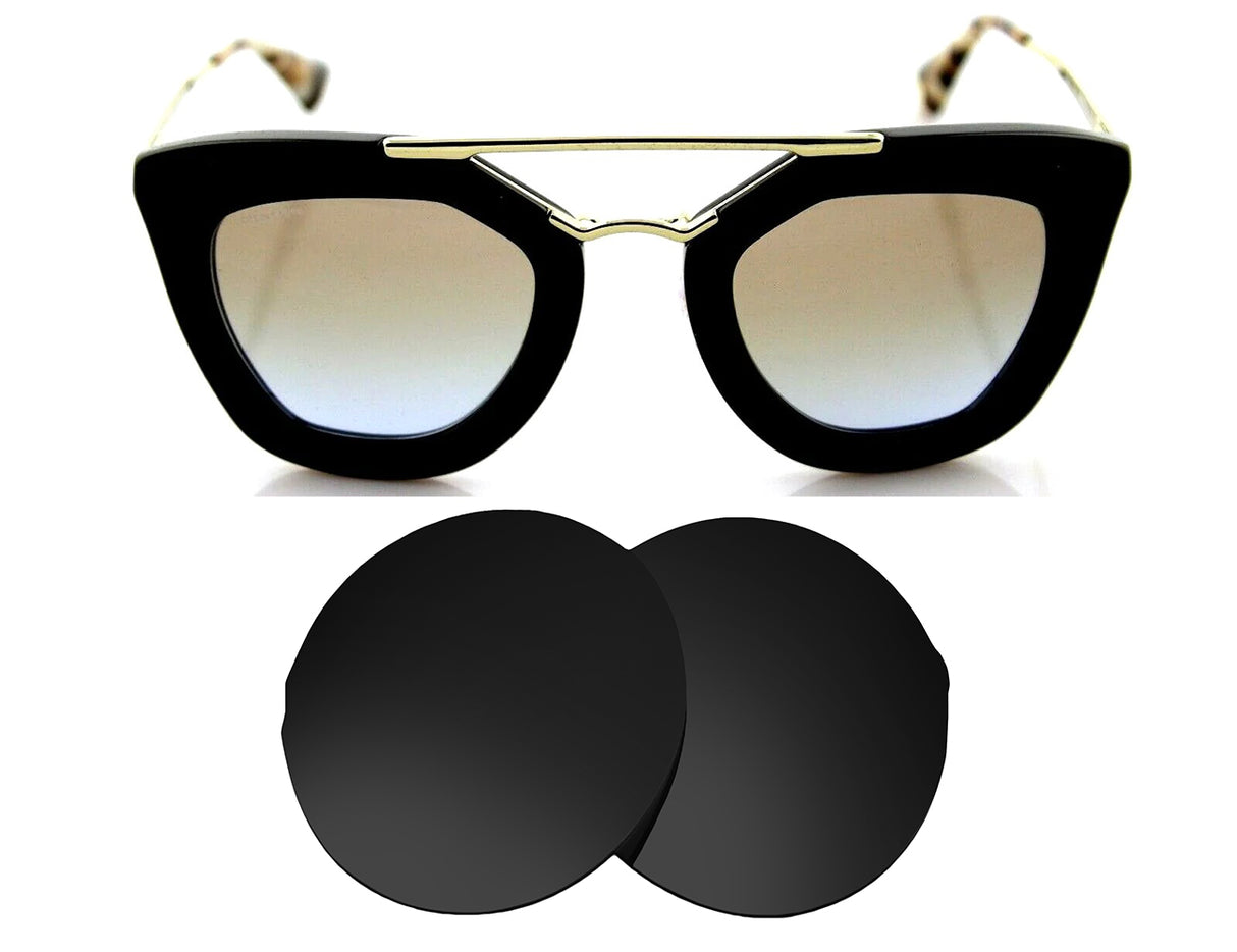 Prada SPR 09Q (49mm)-Replacement Lenses-Volcanic Black-Non-Polarized-Seek Optics