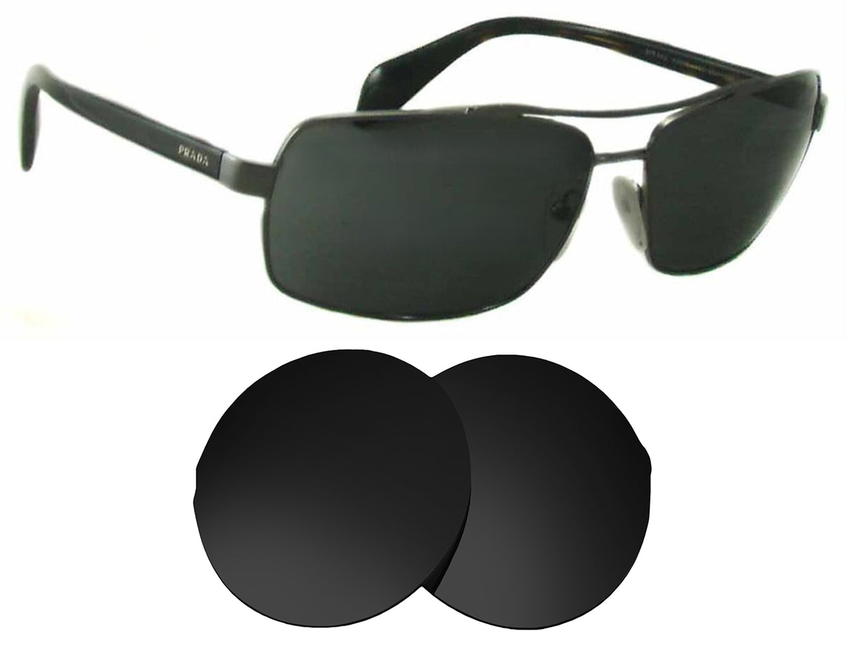 Prada SPR 55Q (63mm)-Replacement Lenses-Volcanic Black-Non-Polarized-Seek Optics