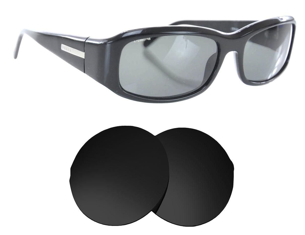Prada SPR 03E (53mm)-Replacement Lenses-Volcanic Black-Non-Polarized-Seek Optics
