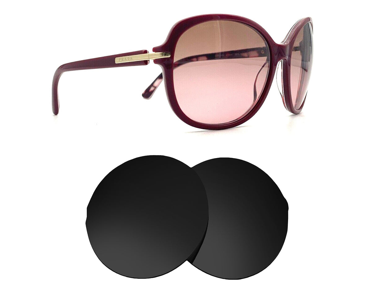 Prada SPR 04N-A (51mm)-Replacement Lenses-Volcanic Black-Non-Polarized-Seek Optics