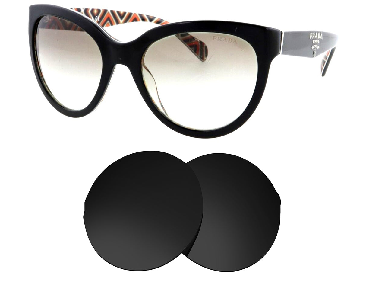 Prada SPR 05P (55mm)-Replacement Lenses-Volcanic Black-Non-Polarized-Seek Optics