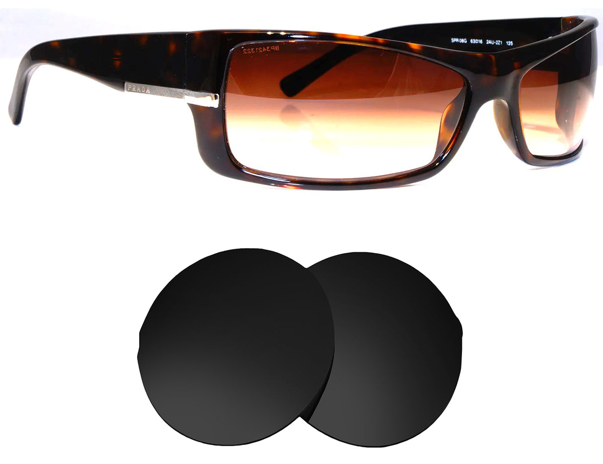 Prada SPR 08G (63mm)-Replacement Lenses-Volcanic Black-Non-Polarized-Seek Optics