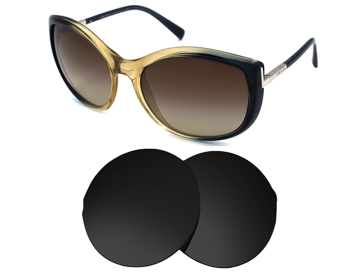 Prada SPR 09N (61mm)-Replacement Lenses-Volcanic Black-Non-Polarized-Seek Optics