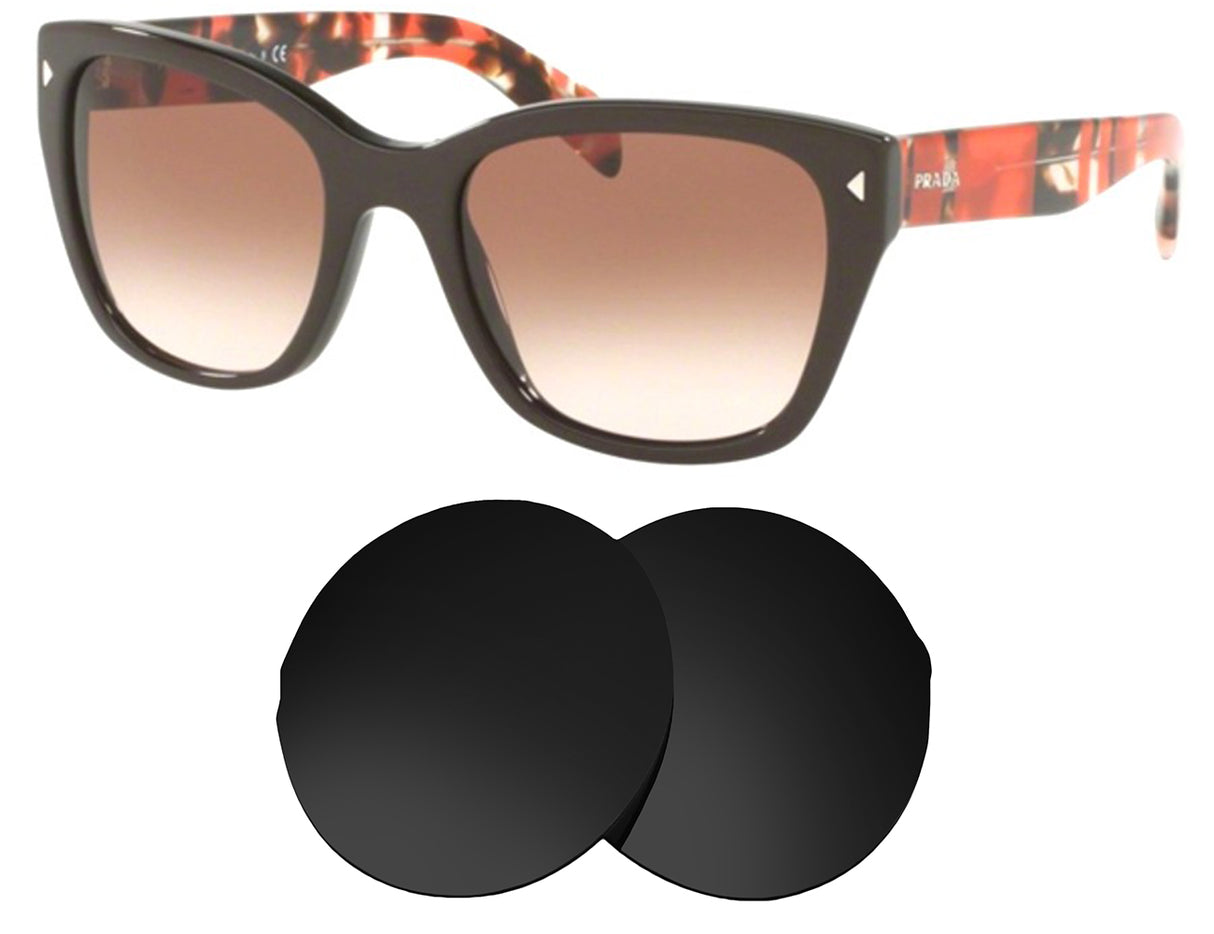 Prada SPR 09S (54mm)-Replacement Lenses-Volcanic Black-Non-Polarized-Seek Optics