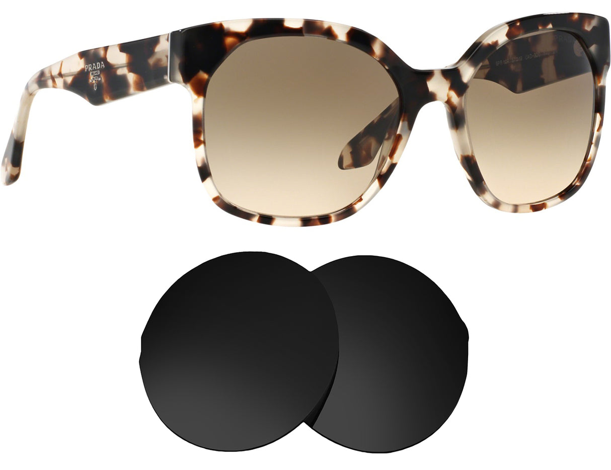 Prada SPR 10R (57mm)-Replacement Lenses-Volcanic Black-Non-Polarized-Seek Optics