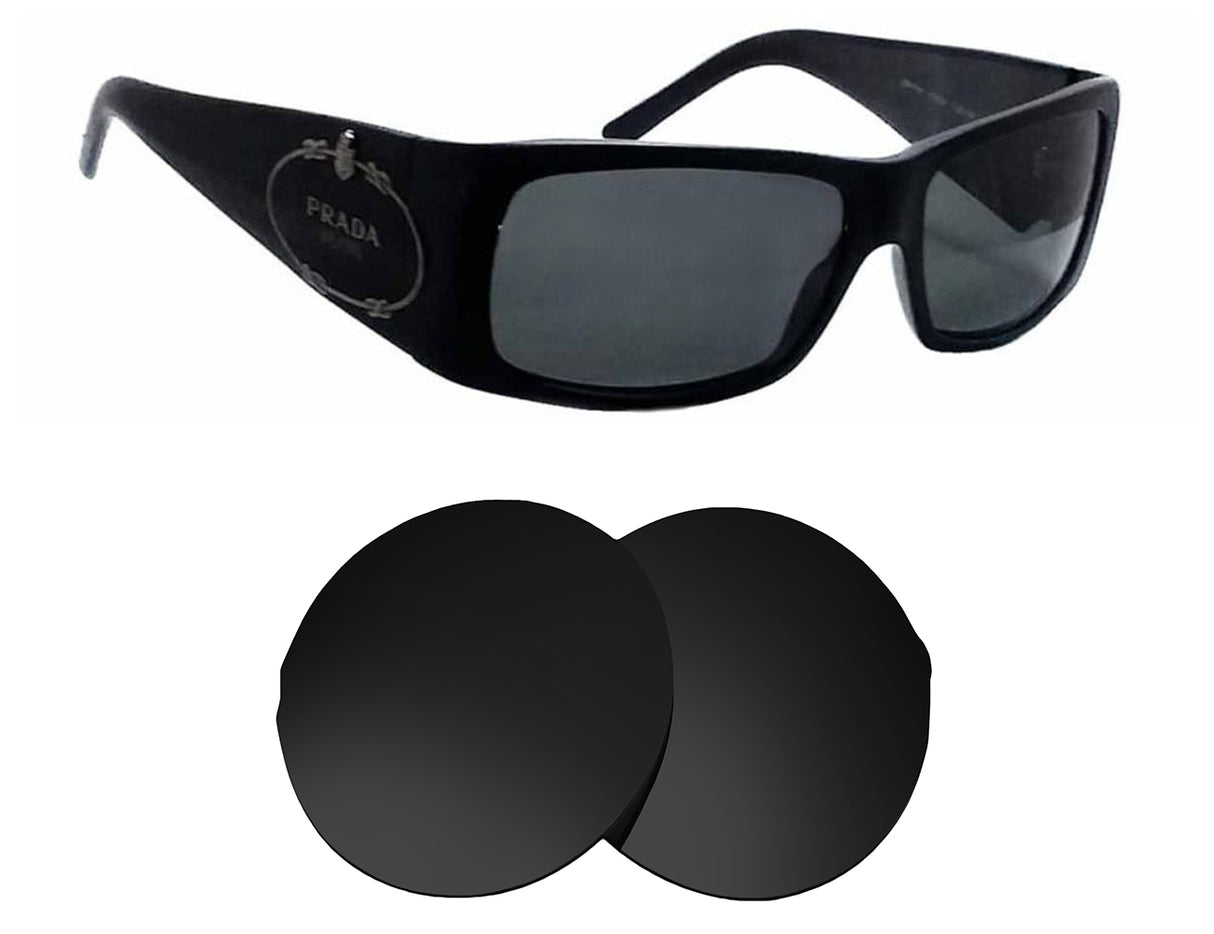 Prada SPR 11H (57mm)-Replacement Lenses-Volcanic Black-Non-Polarized-Seek Optics