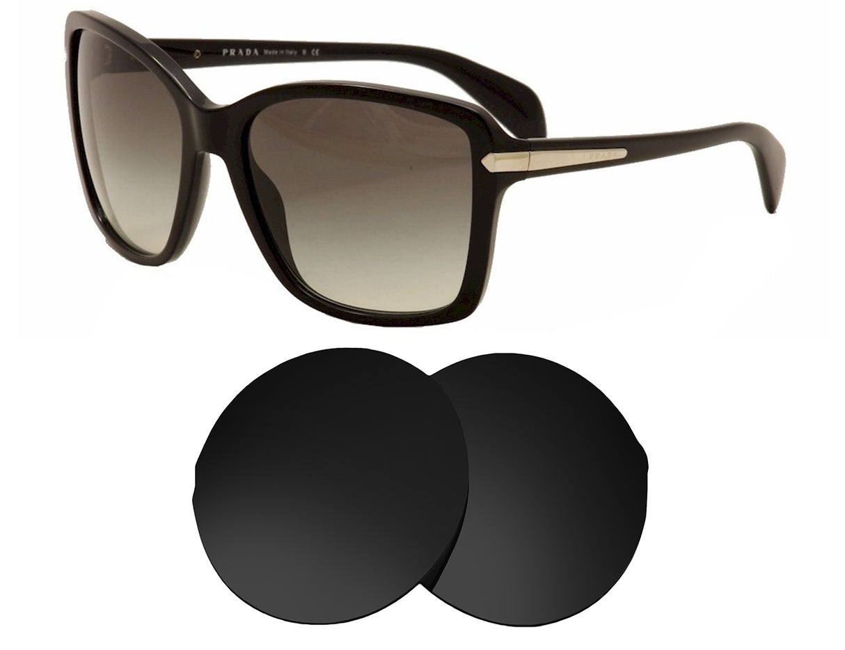 Prada SPR 14P (59mm)-Replacement Lenses-Volcanic Black-Non-Polarized-Seek Optics