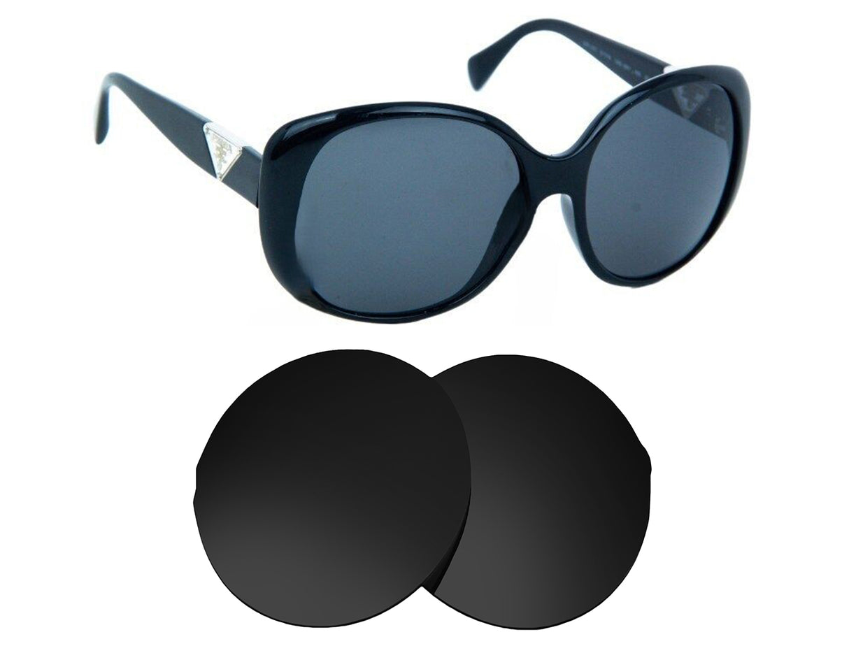 Prada SPR 15O (57mm)-Replacement Lenses-Volcanic Black-Non-Polarized-Seek Optics