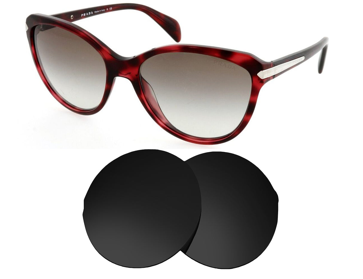 Prada SPR 15P (59mm)-Replacement Lenses-Volcanic Black-Non-Polarized-Seek Optics