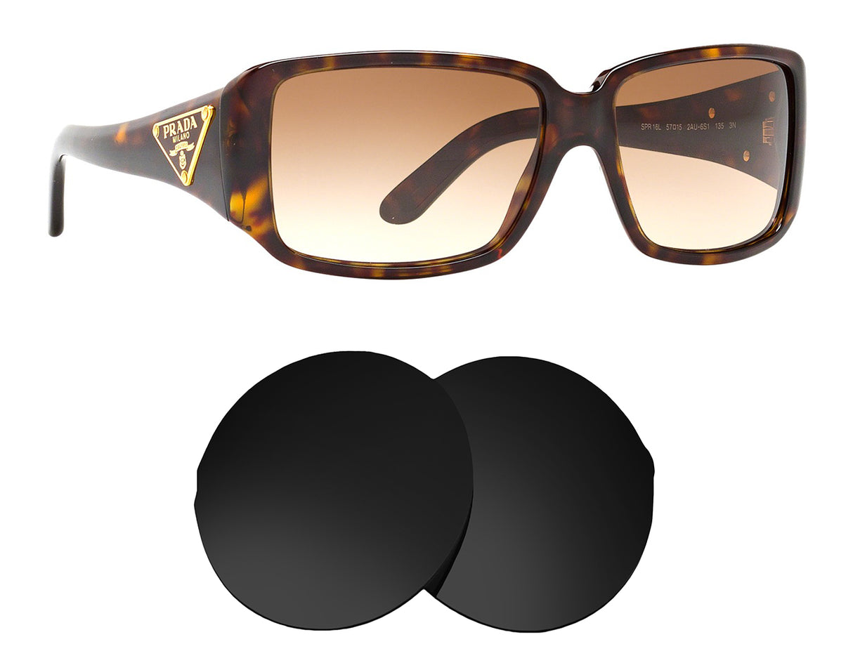 Prada SPR 16L (57mm)-Replacement Lenses-Volcanic Black-Non-Polarized-Seek Optics