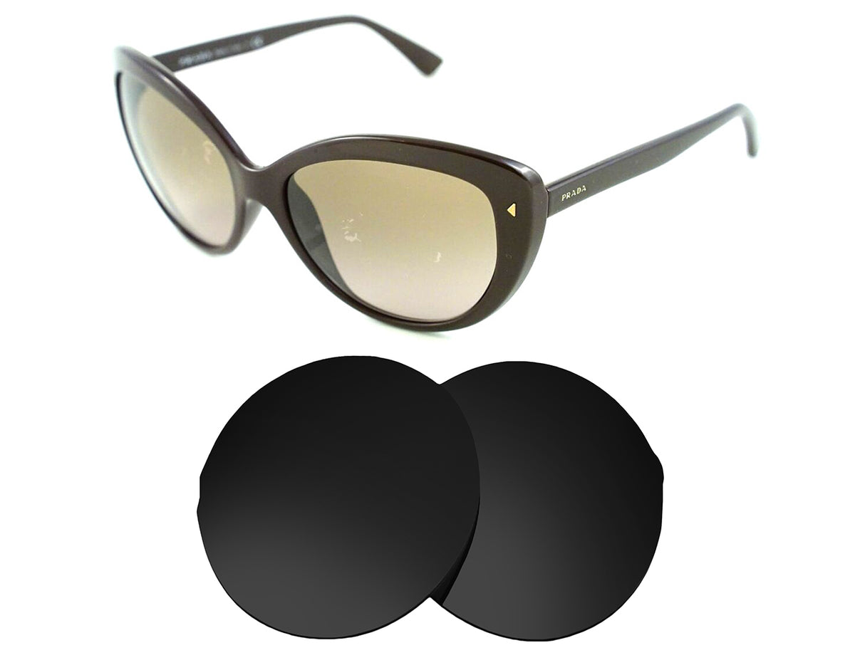 Prada SPR 16S (57mm)-Replacement Lenses-Volcanic Black-Non-Polarized-Seek Optics