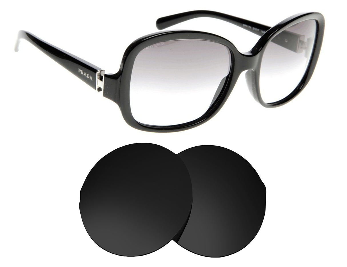Prada SPR 17N (57mm)-Replacement Lenses-Volcanic Black-Non-Polarized-Seek Optics