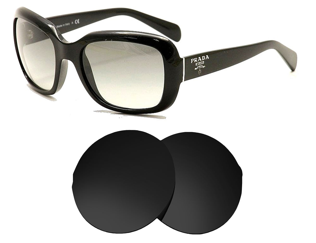 Prada SPR 17P (57mm)-Replacement Lenses-Volcanic Black-Non-Polarized-Seek Optics