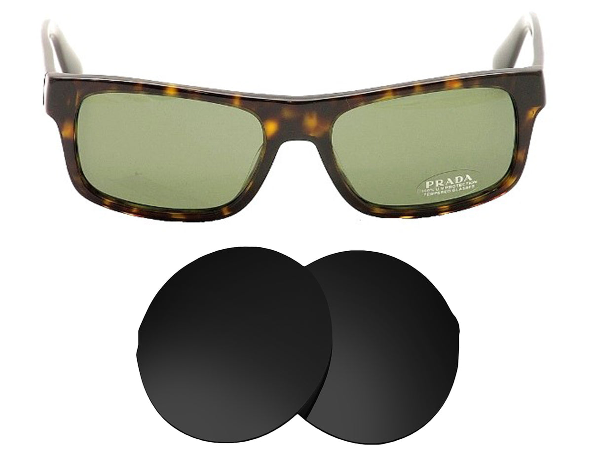 Prada SPR 18P (59mm)-Replacement Lenses-Volcanic Black-Non-Polarized-Seek Optics