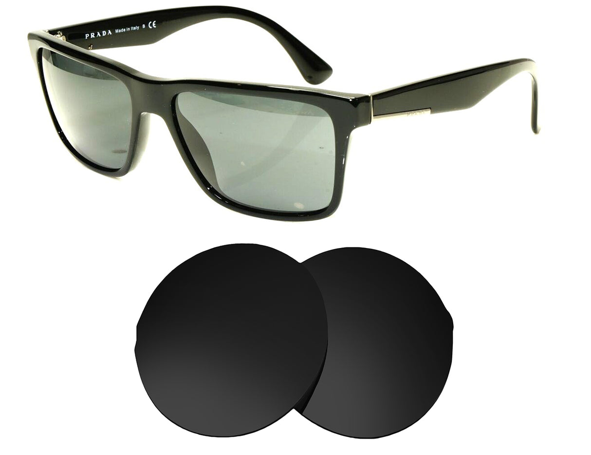 Prada SPR 19S (59mm)-Replacement Lenses-Volcanic Black-Non-Polarized-Seek Optics