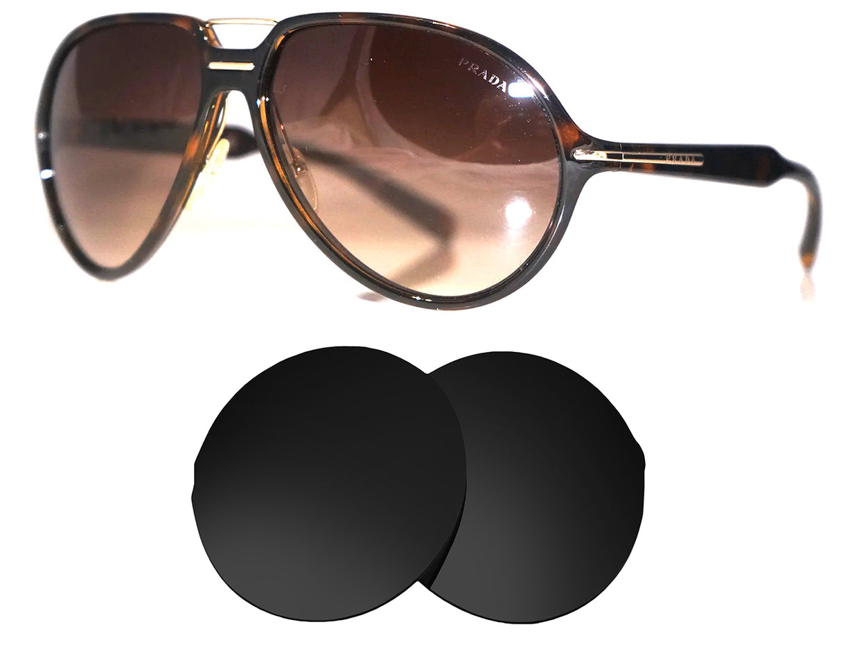 Prada SPR 20N (64mm)-Replacement Lenses-Volcanic Black-Non-Polarized-Seek Optics