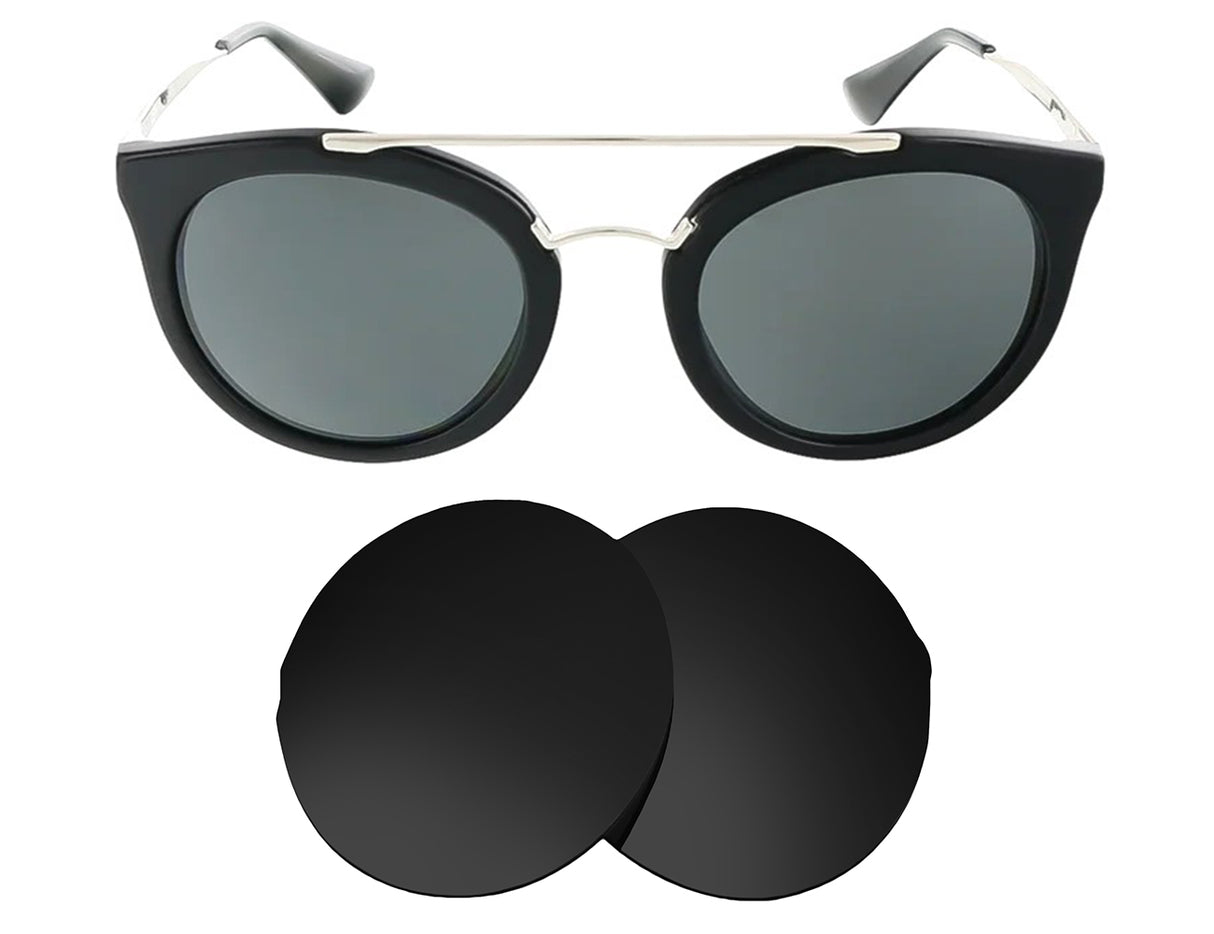 Prada SPR 23S (52mm)-Replacement Lenses-Volcanic Black-Non-Polarized-Seek Optics