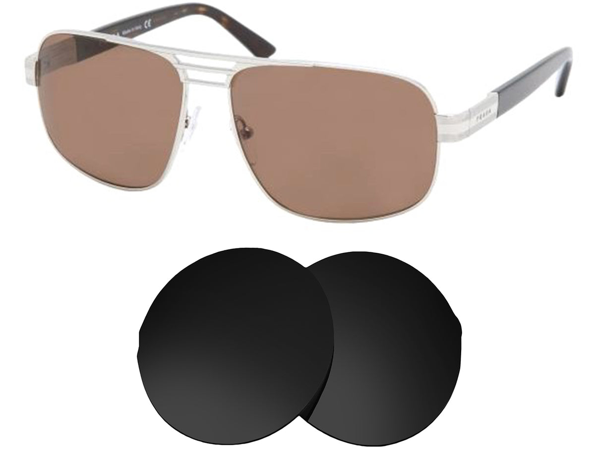 Prada SPR 51L (58mm)-Replacement Lenses-Volcanic Black-Non-Polarized-Seek Optics