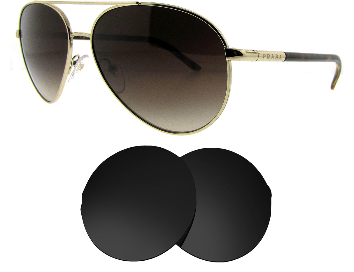 Prada SPR 51M (57mm)-Replacement Lenses-Volcanic Black-Non-Polarized-Seek Optics