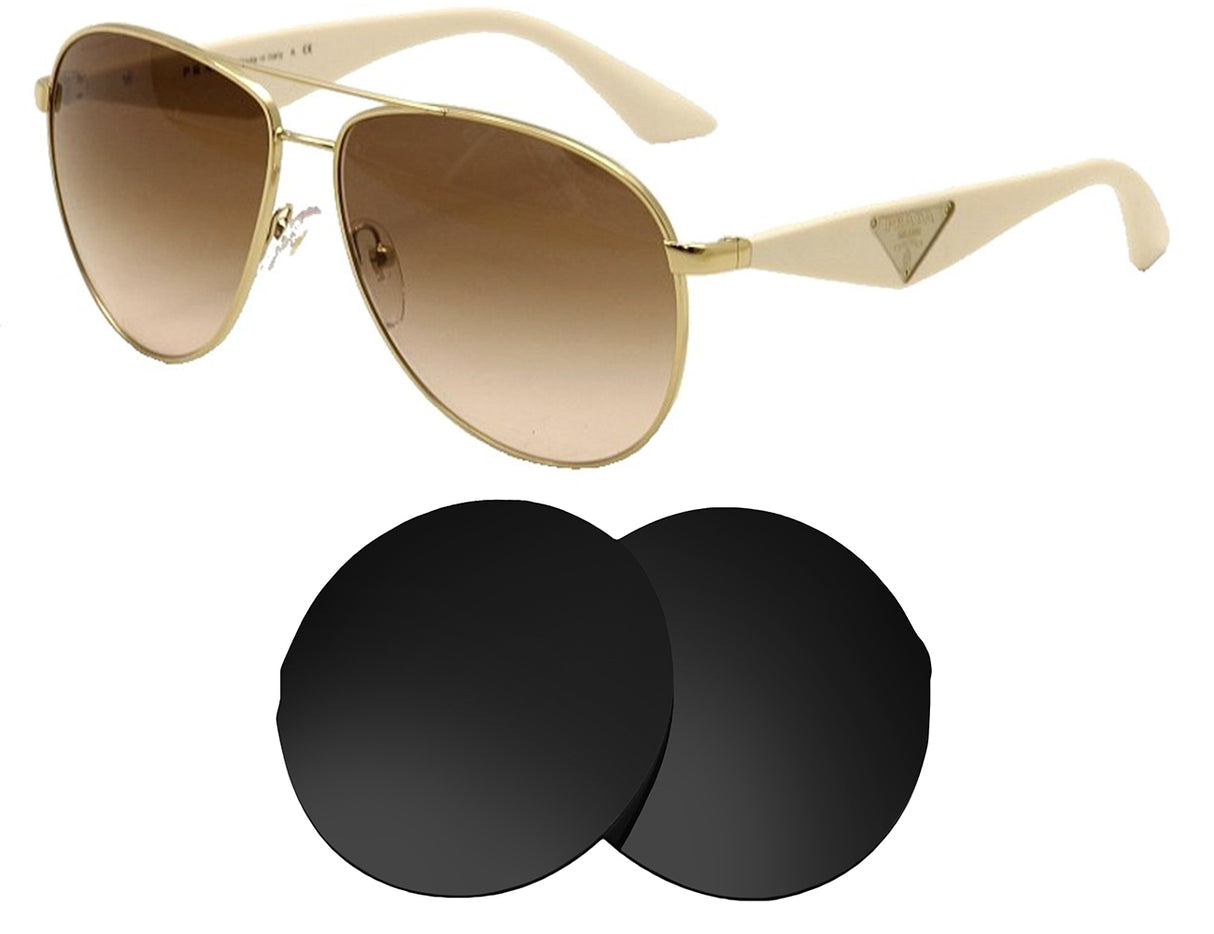 Prada SPR 53Q (60mm)-Replacement Lenses-Volcanic Black-Non-Polarized-Seek Optics