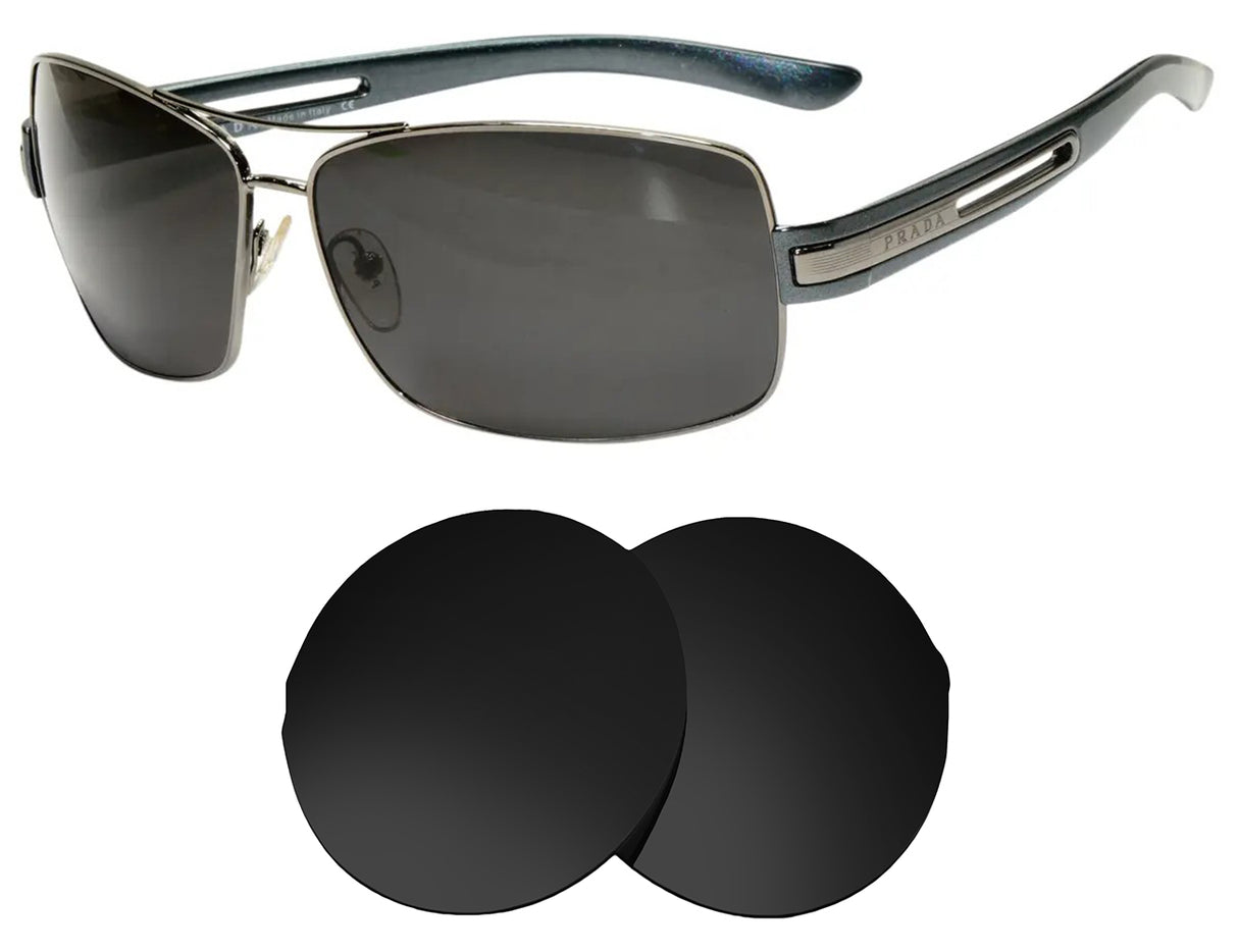 Prada SPR 54I (64mm)-Replacement Lenses-Volcanic Black-Non-Polarized-Seek Optics