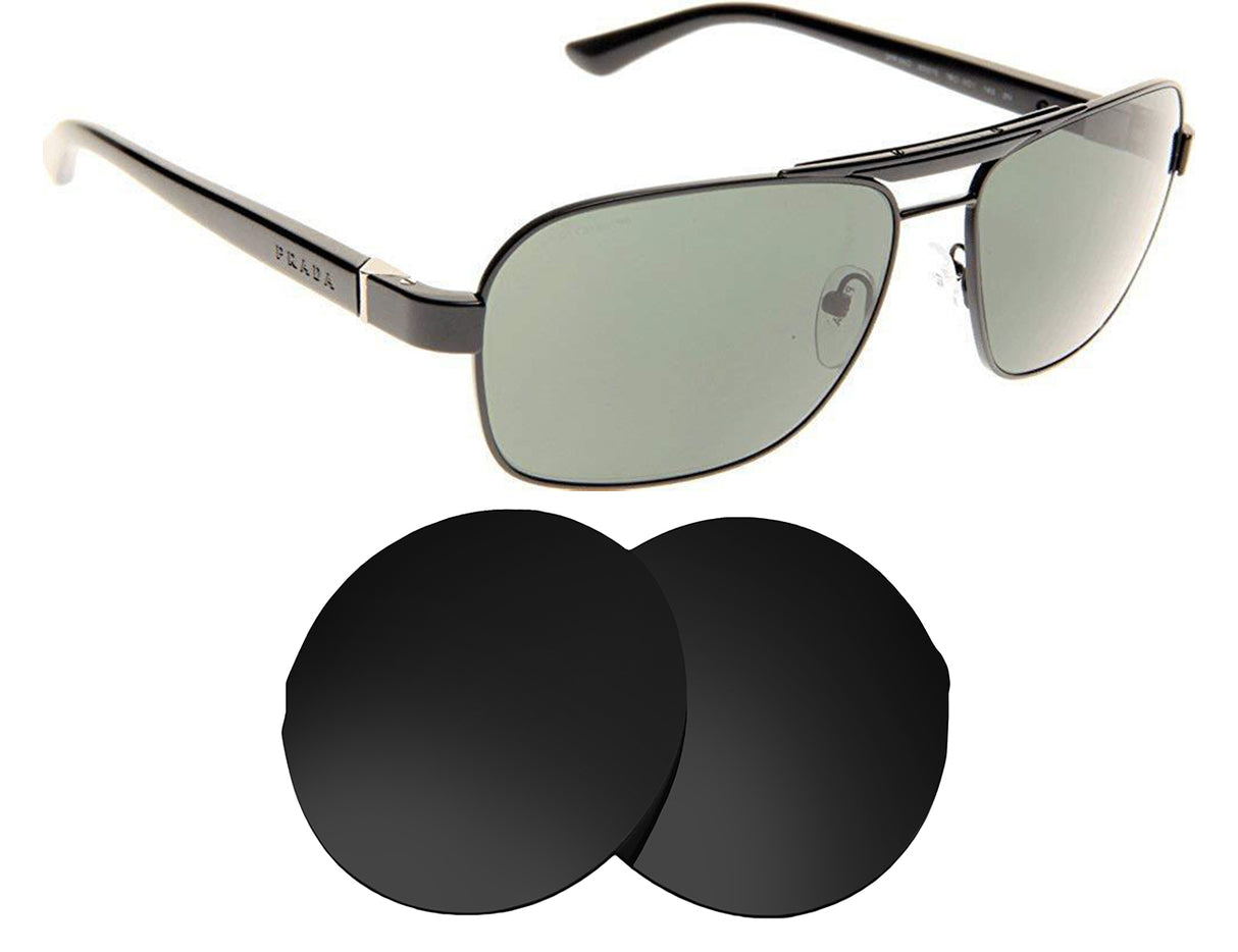 Prada SPR 55O (60mm)-Replacement Lenses-Volcanic Black-Non-Polarized-Seek Optics