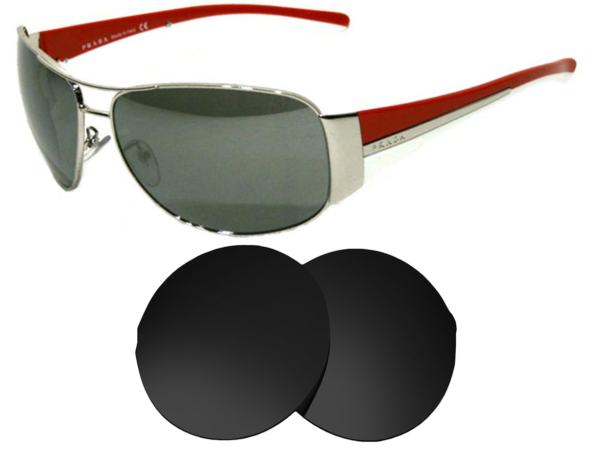 Prada SPR 75G (64mm)-Replacement Lenses-Volcanic Black-Non-Polarized-Seek Optics