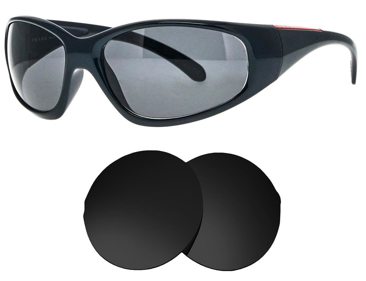Prada SPS 02G (61mm)-Replacement Lenses-Volcanic Black-Non-Polarized-Seek Optics