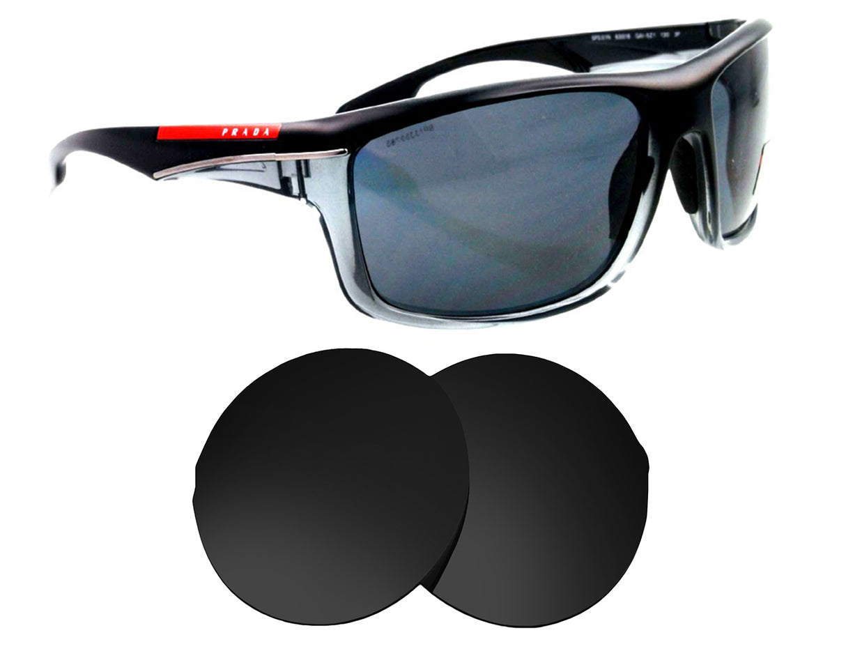 Prada SPS 01N (63mm)-Replacement Lenses-Volcanic Black-Non-Polarized-Seek Optics